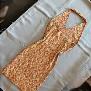 Multicolor Halter Mini Dress